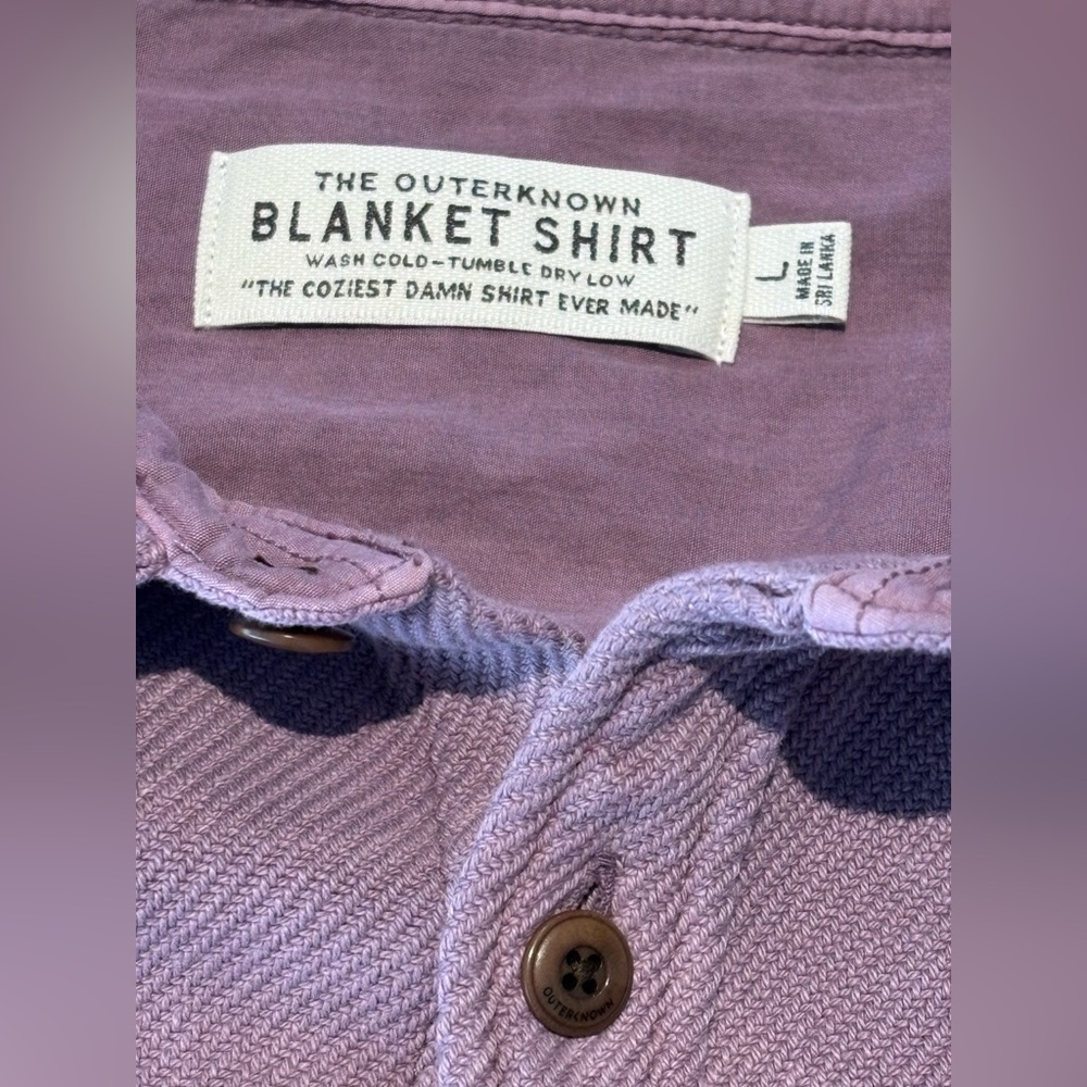 Outerknown Lavender Casual Button Down Blanket Sh… - image 2
